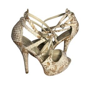 Colin Stuart Snakeskin Print Platform Heels Sz 6.5